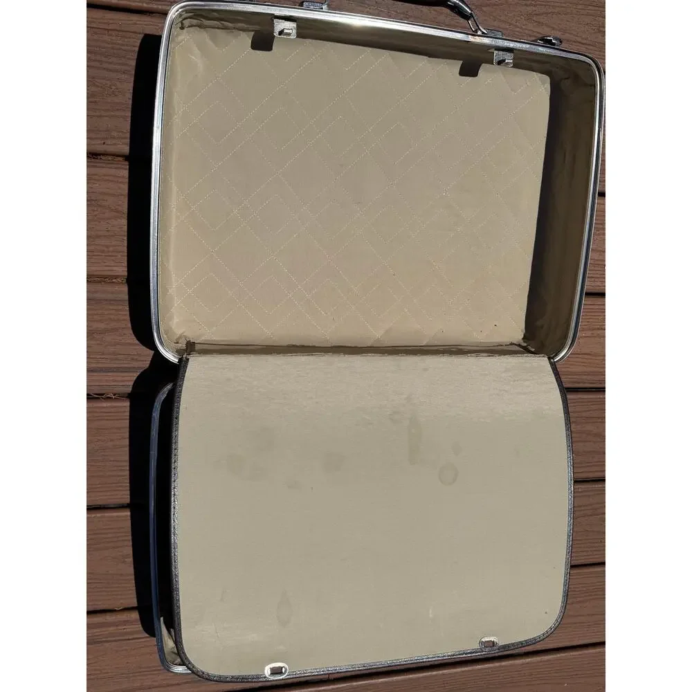 Vintage American Tourister Attache Briefcase Brown Hardside Locking Case w/Key